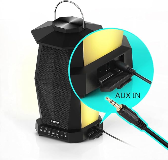 Inwa Outdoor Bluetooth Speakers, Linkable Wireless Speaker Up to 100 Speakers, IPX5 Waterproof, Beat-Driven Light Show, Seamlessly to Phone, TV Box, for Patio, Yard, Pool (MZ-320, 2 Pack)
