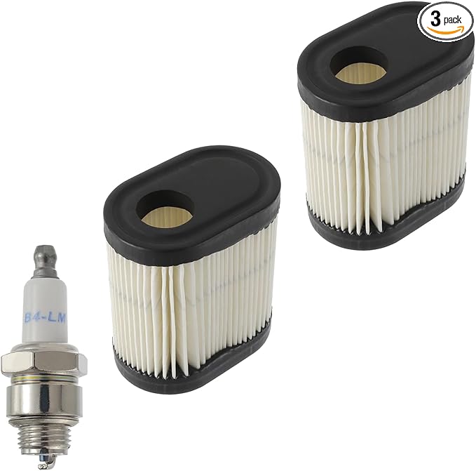 36905 Lawn Mower Air Filter, Air Filter Replacement 36905 for 22 GTS 6.5HP 20016 20017 20018 Lawn Mower 751-11122 195EA with Spark Plug (Pack of 2)