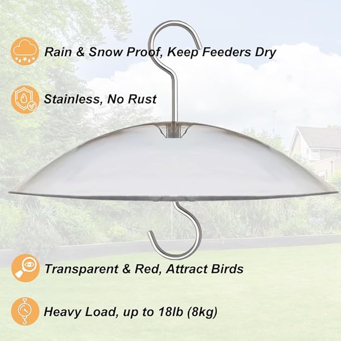 8" Mini Weather Cover for Bird Feeder - Clear 2 PC x Small Protective Dome Cover Against Rain/Snow/Sun - Dia. 20CM