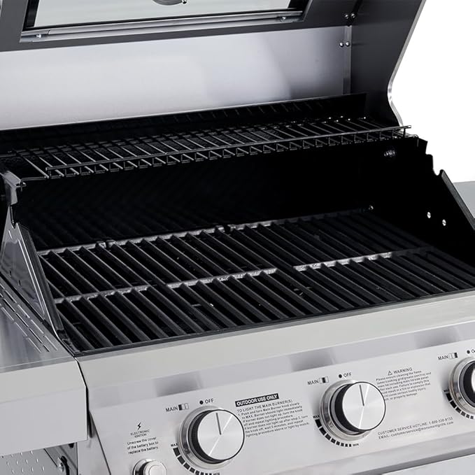 Monument Grills Larger 3-Burner Propane Gas Grills barbeque Stainless Steel Heavy-Duty Cabinet Style with Knob Controls, Outdoor Use, Mesa 300