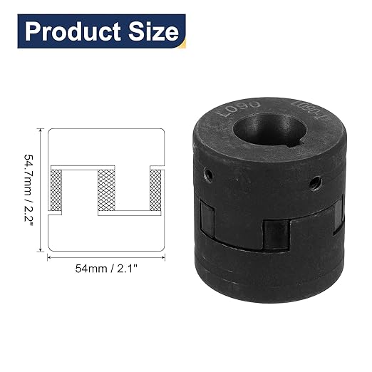 uxcell 7/8" to 1" L090 Flexible 3-Piece L-Jaw Coupling Coupler Set & Buna-N NBR Rubber Spider for Log Splitter Hybrid Equipment