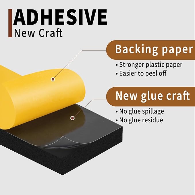 Yotache High Density Adhesive Foam Seal Tape 2 Rolls 2" W X 1/4" T, (New Adhesive Craft) Weather Strip Insulation for RV, Air Conditioning Window, Garage Door, Total 13 Ft Length
