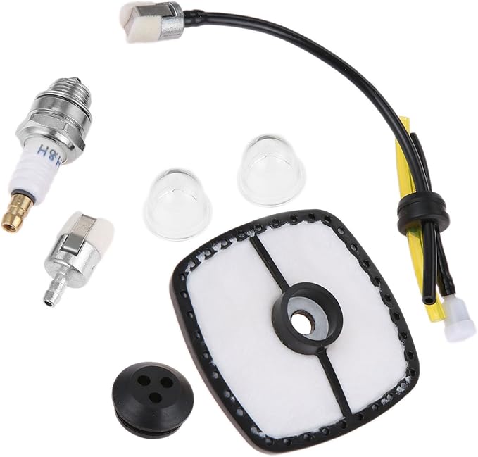 SRM 225 Tune Up Kit - Air Filter, Fuel Line Kit, Spark Plug & Primer Bulbs Replacement for Echo ES-250 PB-250 PB-250LN GT-200 GT-225 PAS-225 PE-200 PPF-210 PPF-211 SHC-225 SRM Series Trimmer & Blower