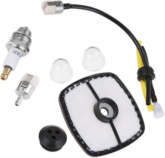 SRM 225 Tune Up Kit - Air Filter, Fuel Line Kit, Spark Plug & Primer Bulbs Replacement for Echo ES-250 PB-250 PB-250LN GT-200 GT-225 PAS-225 PE-200 PPF-210 PPF-211 SHC-225 SRM Series Trimmer & Blower