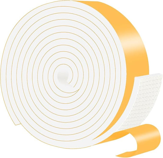 Weather Stripping,Door Insulation,Front Door Weather Stripping, Lightproof, Soundproof Foam,Seal Strip for Door Frame,Window Frame (White,2 in x 1/4 in x 13Ft)