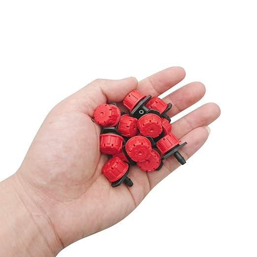 100 Pcs Adjustable Irrigation Drippers Sprinklers 1/4 Inch Emitter Dripper Micro Drip Irrigation Sprinklers for Watering System.