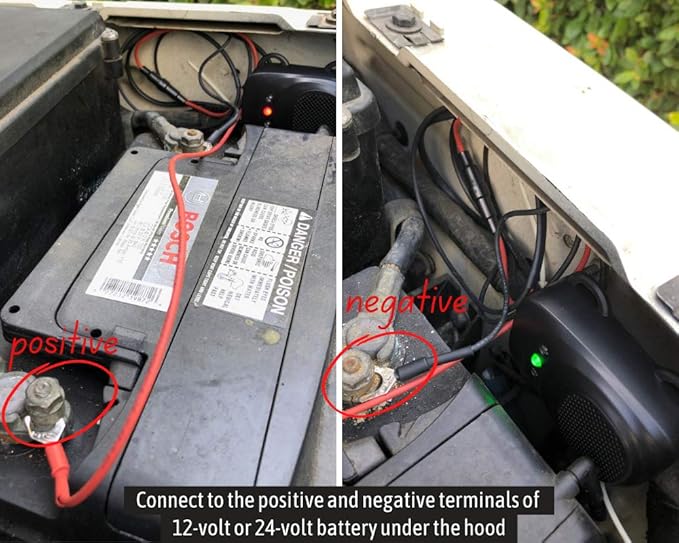 Under Hood Rodent Repellent for Car Engines, Dual Action Ultrasonic & LED Strobe Lights for High-Efficiency Rat and Mouse Deterrent, Pest Control for 12V 24V Vehicles, Cars, Trucks, RVs