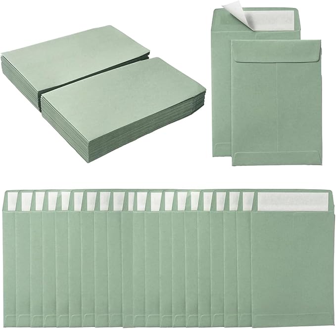 100 Pack Seed Envelopes Self-Adhesive Small Coin Envelopes Seed Storage Packets for Garden, Office or Wedding Gift (Sage-Green, 3 1/4 ×4 1/2 inches)