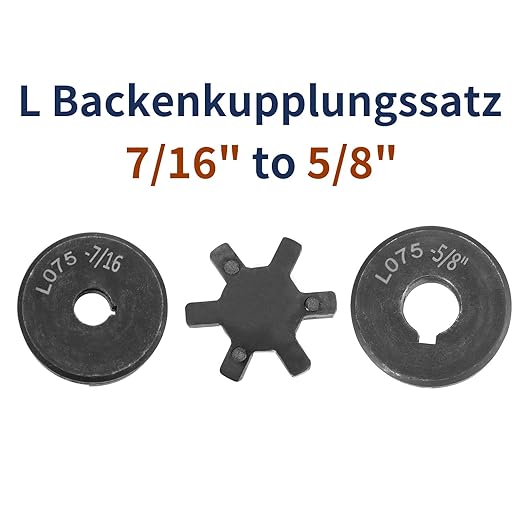 uxcell 7/16" to 5/8" L075 Flexible 3-Piece L-Jaw Coupling Coupler Set & Buna-N NBR Rubber Spider for Log Splitter Hybrid Equipment