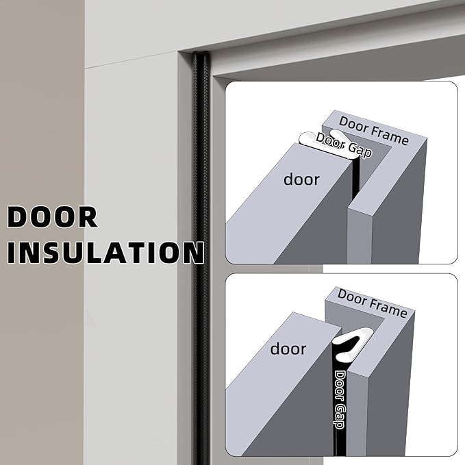 1 Pack*19.6 Ft Self-Adhesive V Shape Foam Window Weather Stripping Door Seal Insulation Strip for Winter, Soundproof Exterior Front Frame Gap Filler, Draft Stopper Tape Noise Light Blocker (White)