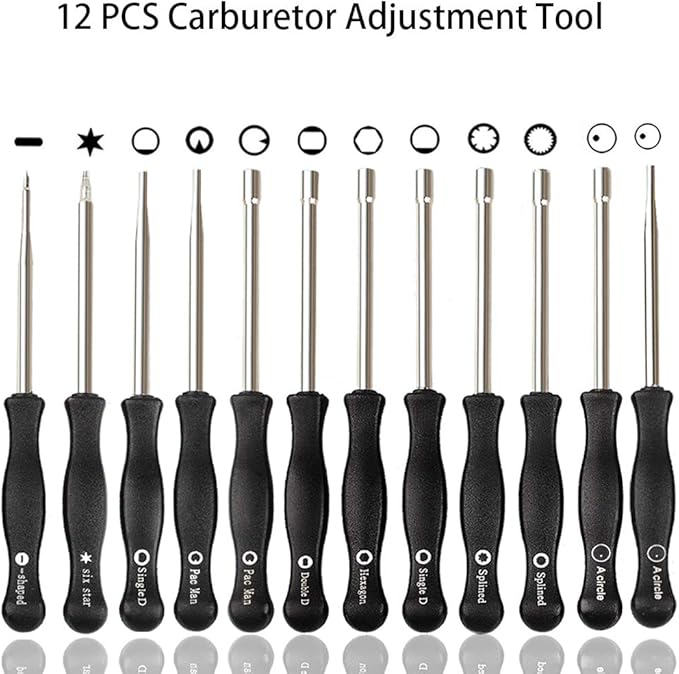 Pack-of-12 Carburetor Adjustment Tool Tune up kit Carb Adjusting Tool for Common 2 Cycle Small Engine Echo STIHL Poulan Husqvarna MTD Ryobi Homelite Trimmer Weed Eater Chainsaw