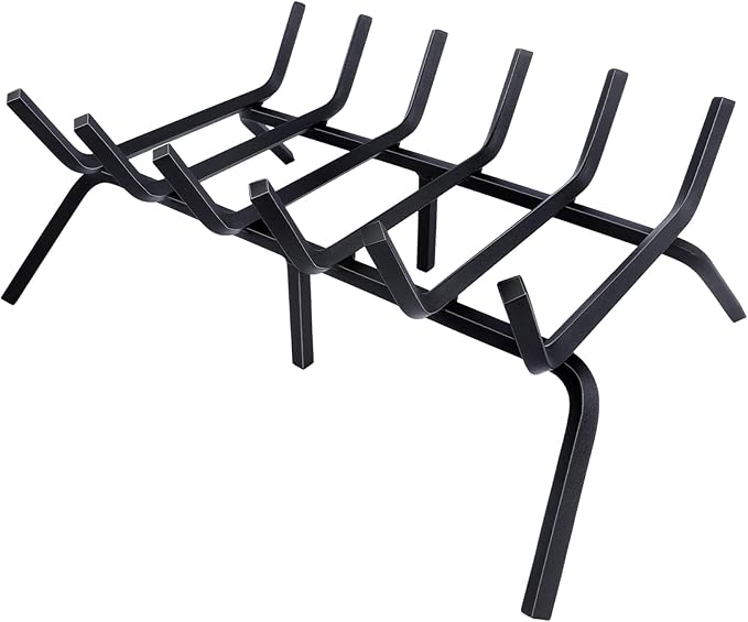 Fireplace Grate,Fireplace Log Holder,21 inch-high Heavy Duty Solid Cast Iron FIrewood Log Burning Rack for Inside The Fireplace Accessories Outood Fire Pit Kindling Fireplace Tools
