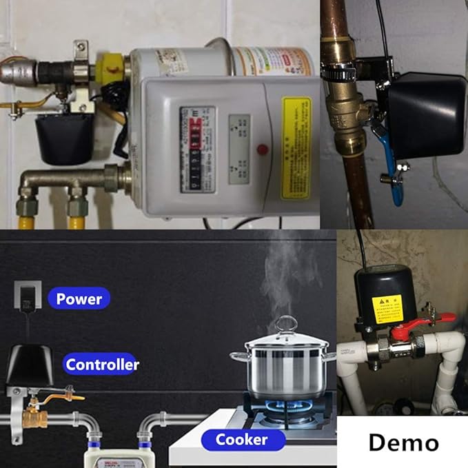 Motorized Smart Valve Watering Timer - WiFi & Bluetooth Electric Water Shutoff Controller Robot, Tuya & Smart Life App Control, Compatible With Alexa, No Hub Required