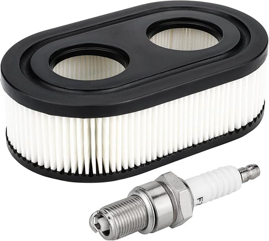 593260 Air Filter Spark Plug for Troy-Bilt TB110 TB115 TB200 TB230 TB330 TB370 Walk Behind Lawn Mower