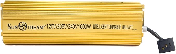 SunStream 1000 Watt HPS Light Dimmable Electronic Grow Light Ballast for Indoor Plant (Liteversio, Yellow)