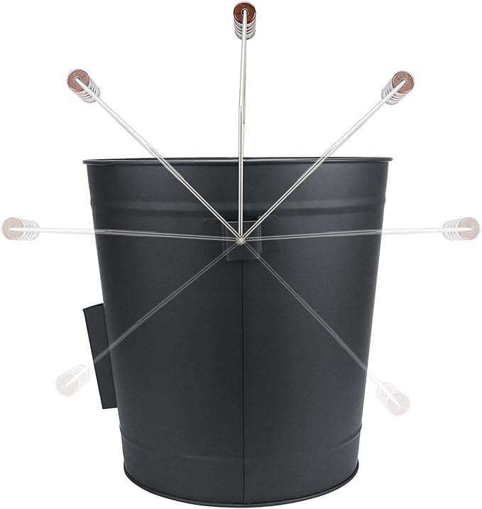 Hisencn Ash Bucket with Lid and Shovel, 5.15 Gallon Large Galvanized Metal Coal and Hot Ash Pail for Fireplace, Hearth, Charcoal Wood Fire Pits Burning Stoves Indoor and Outdoor