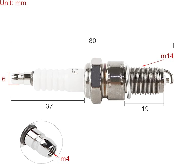 F7TC Spark Plug for GX120 GX160 GX200 GX240 GX270 GX340 GX390 Generator Lawnmower Tractor Rototiller Water Pump Go Kart Mini Bike Tillage Polishing Machine (5pcs)