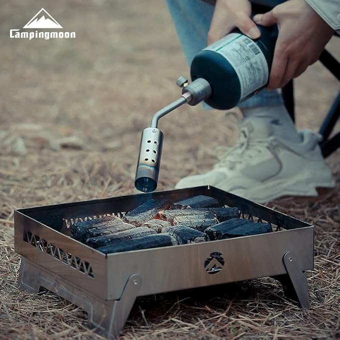 CAMPINGMOON Propane MAPP Torch Head Camping Grill Charcoal Starter with Flame Control Valve for BBQ Campfire Fireplace MT-3915-PG (Gas Fuel Not Included)