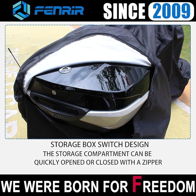 Fenrir Three Wheel Motorcycle Cover All Season Protection Waterproof Outdoor Storage Antenna Hole Quick Release Luggage Design Compatible with Can AM Spyder RT Limited/Sea-to-Sky Spyder F3 Limited