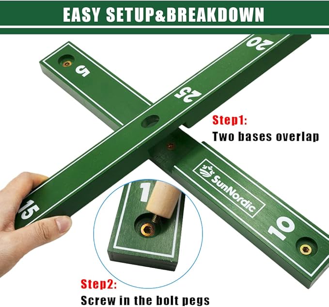 Wooden Ring Toss Game Set, Backyard Beach Camping Game with Toss Rings & Portable Carrying Bag, Outdoor Lawn & Yard Games for Kids, Adults & Family