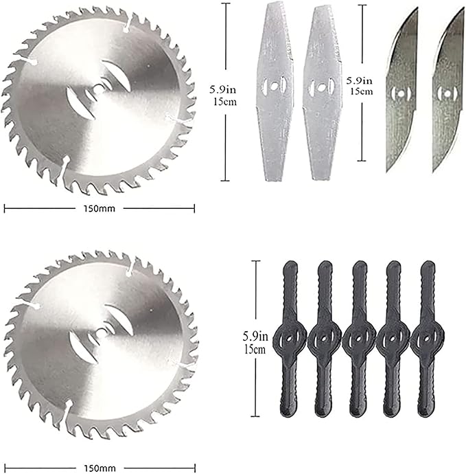Replacement Blades,Electric Battery Powered Weed Wacker Attachments,Brush Cutter Trimmer Head,3 Kinds of Adjustable Blades,Garden Trimmer Accessories