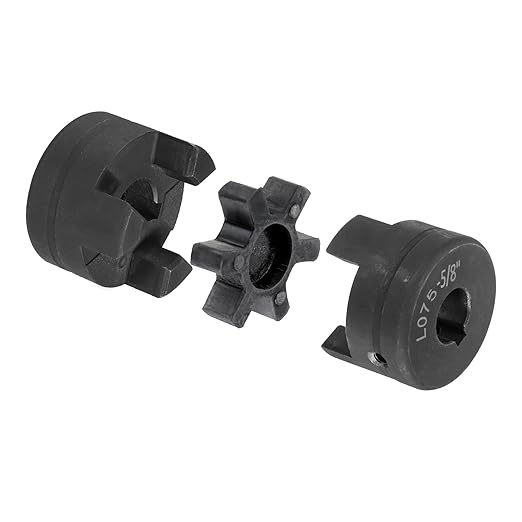 uxcell 5/8" to 1" L075 Flexible 3-Piece L-Jaw Coupling Coupler Set & Buna-N NBR Rubber Spider for Log Splitter Hybrid Equipment