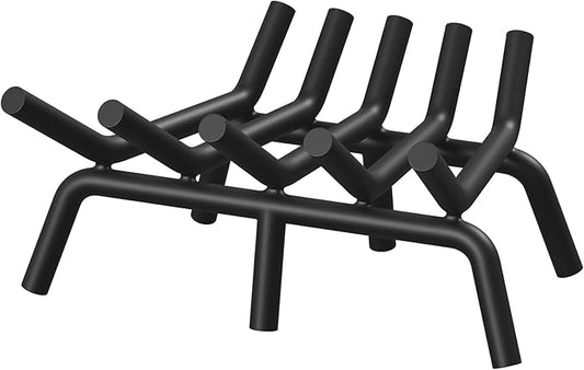 Fireplace Grate 17 Inch with 6 Support Legs, Round Solid Steel Heavy Duty Fireplace Log Holder, Fireplace Log Grate for Indoor Fireplace & Outdoor Firepit