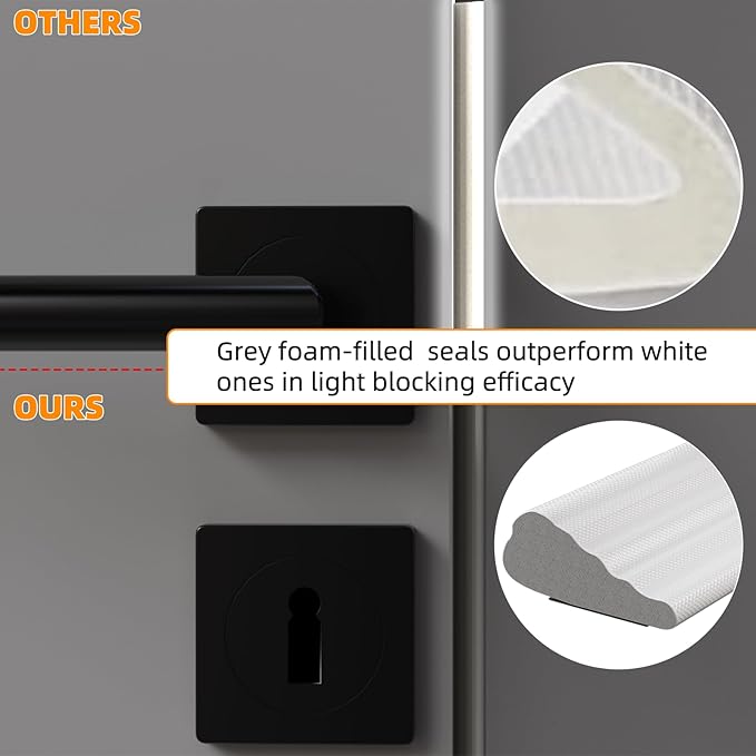 1 Pack*16.4 Ft Self-Adhesive Wedge Foam Window Weather Stripping Door Seal Strip, Soundproof Exterior Front Door Frame Gap Filler, Draft Stopper Foam Tape Noise Light Blocker (Black)
