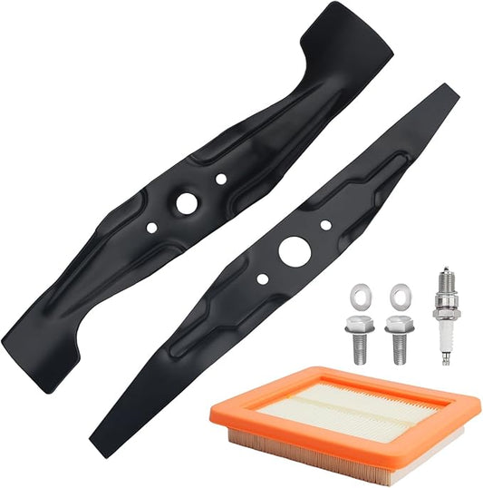 72531-VH7-000 & 72511-VL0-S00 Mulching Blades Kit for Honda HRX217/HRR216 21" Microcut Twin Blade Kit - Complete Maintenance Kit with Air Filter 17211-Z8B-901,Spark Plug,Bolts and Spacer