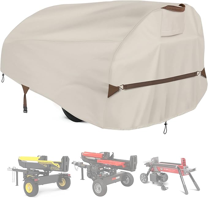 Upgraded Log Splitter Cover Waterproof Outdoor All Weather - Thicker and Tear Proof Wood Splitter Cover Against Dust Rain Uv - Compatible with 15-40-ton Log Splitters