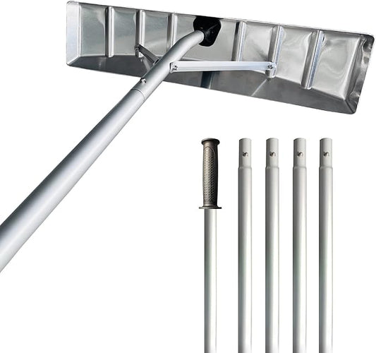 20 Feet Snow Roof Rake, 25 Inch Aluminum Blade and Handle, Snow Rake Telescoping Snow Removal Tool