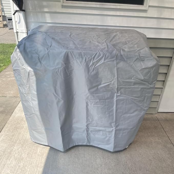 Turtle Life BBQ Grill Cover, 47 Inch Heavy Duty Waterproof Barbecue Gas Grill Covers for Flat Top Griddle, Anti-Fading Cover for Gas Grill, Gray