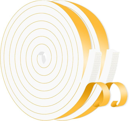 Weather Stripping Door Seal,Weather Stripping,Soundproof,Cold Insulation,High Density CR Foam Insulation Tape for Door,Windows (White, 1/2 in x 1/2 in x 13Ft)