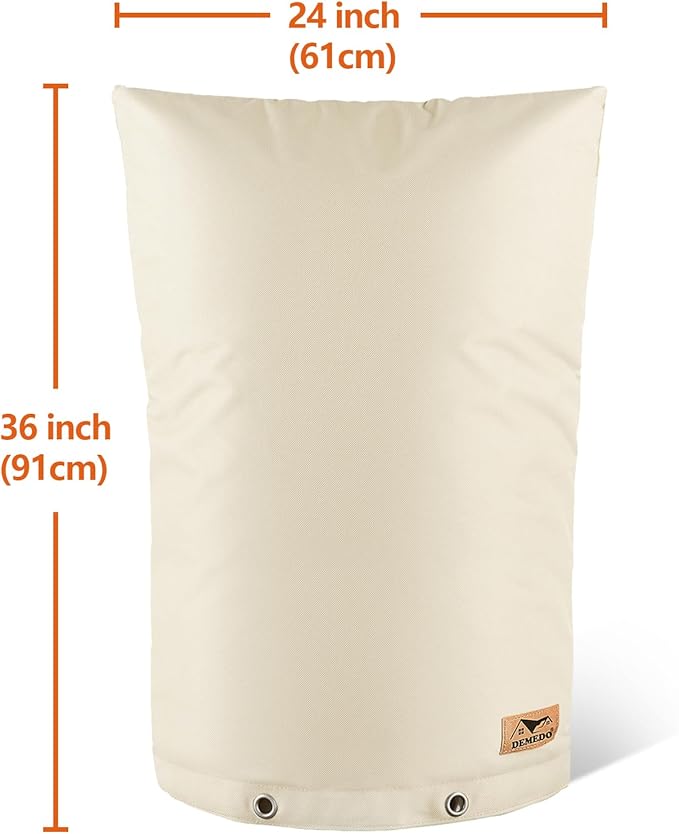 Backflow Preventer Insulation Cover - Water Pipe Insulation Sprinkler Cover for Outside - Insulated Backflow Cover Pouch for Irrigation Back Flow Valve in Winter or Sun Exposure (24" W x 36" H, Sand)