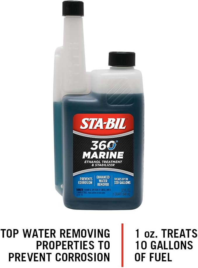 STA-BIL Marine Fuel System Treatment | Full Fuel System Cleaner, Injector Cleaner | Additive for Boats & Watercrafts, In-Season Cleaning & Protection 32oz (6 Pack)