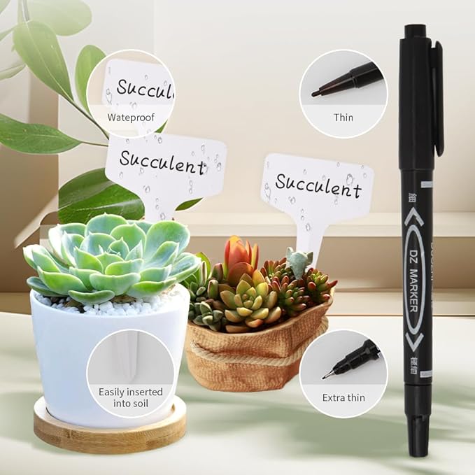 200pcs Plant Labels, Garden Markers Signs, Outdoor Waterproof Stakes, 4 Inch Plastic Tags for Seedlings, Gardening Supplies, Greenhouse Accessories, Nursery