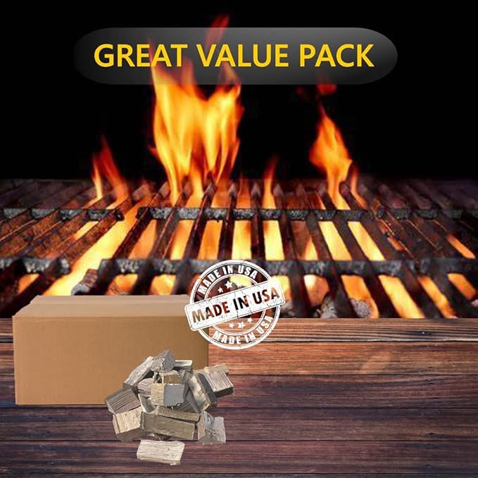 Old Potters Smoker Chunks, 12-14 lbs for Grilling, Smoking, and Wood Fire Cooking ~ 2 x 3 Inches, (Oak, 790 Cu in.)