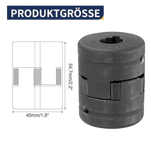 uxcell 5/8" to 5/8" L075 Flexible 3-Piece L-Jaw Coupling Coupler Set & Buna-N NBR Rubber Spider for Log Splitter Hybrid Equipment