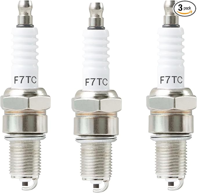 3Pcs F7TC Spark Plug Compatible with Honda GX120 GX160 GX200 GX240 GX270 GX340 GX390 4-Stroke Engine Generator Mower Water Pump Tiller Mini Bike Go Kart Sparkplugs