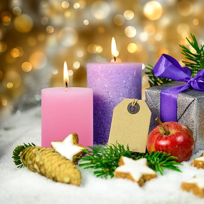 12 Pack 2x3 Inch Pink Pillar Candles for Romantic Valentine's Day, Unscented Column Candles for Home Restaurants Spa Church Weddings, Smokeless Dripless and Clean Burning Emergency Candle