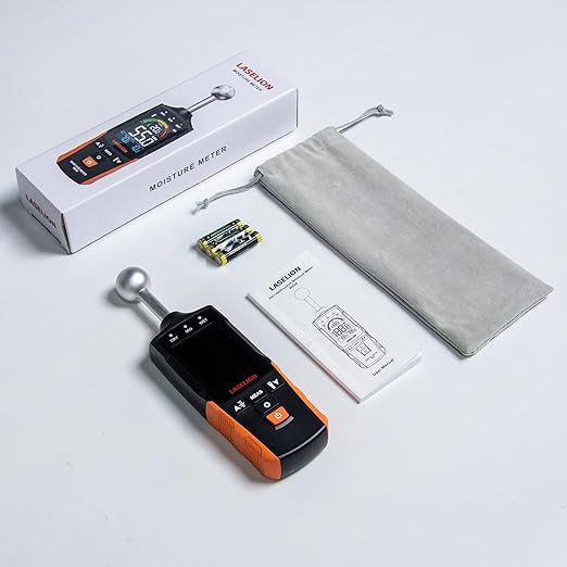 MS04 Pinless Moisture Meter with Ball Probe for Non-Destructive Area Scans Ideal for Wood Walls and Construction Materials Customizable Humidity Alarms Built-in Flashlight