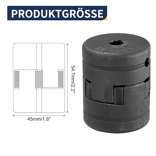 uxcell 3/8" to 3/8" L075 Flexible 3-Piece L-Jaw Coupling Coupler Set & Buna-N NBR Rubber Spider for Log Splitter Hybrid Equipment