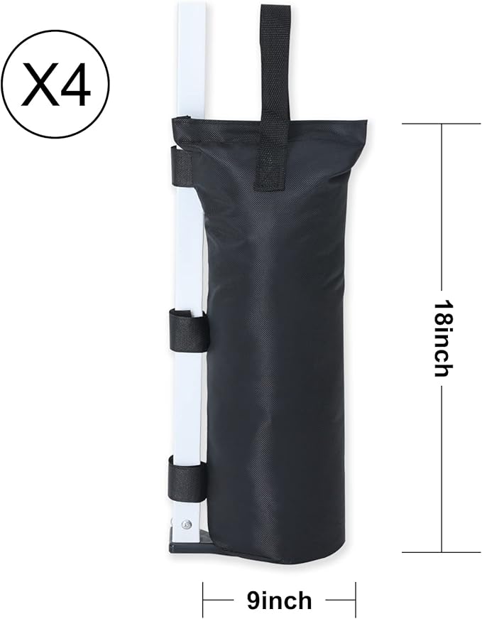 COOSHADE Canopy Tent Sand Bags Gazebo Weights Bags,4 Pack,Black,112LBS