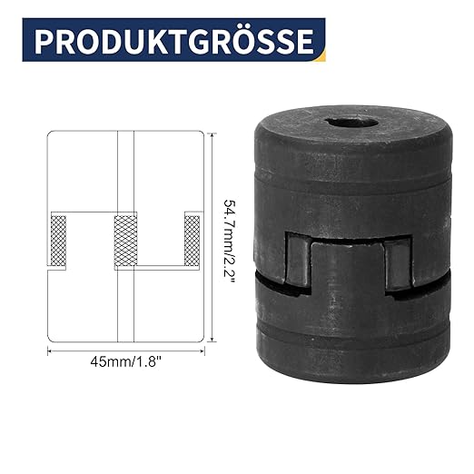 uxcell 7/16" to 1/2" L075 Flexible 3-Piece L-Jaw Coupling Coupler Set & Buna-N NBR Rubber Spider for Log Splitter Hybrid Equipment