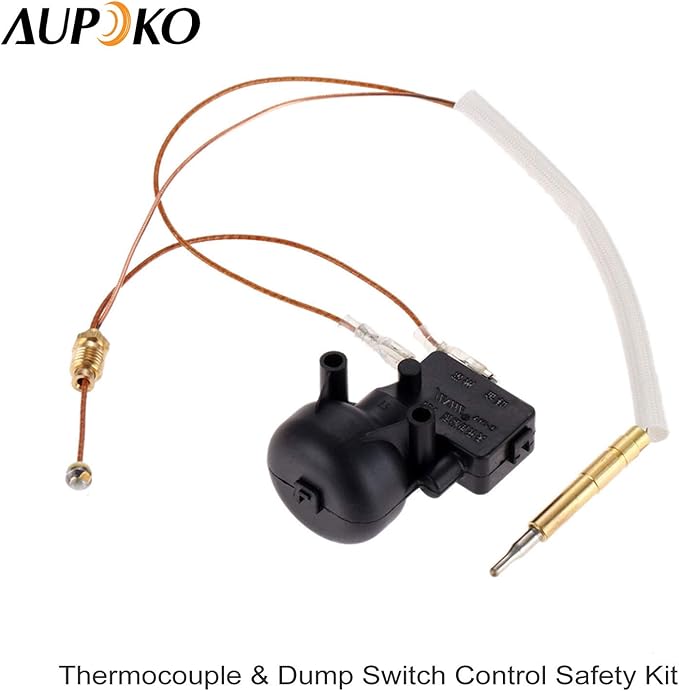Aupoko Gas Patio Heater Parts Thermocouple and Anti Tilt Switch, Gas Patio Heater Safety Kit, Fits for Patio and Room Heater Garden Outdoor Heater Accessories