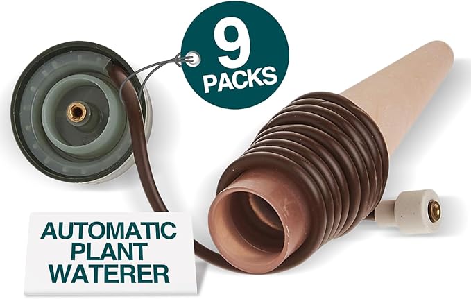 Blumat Classic Plant Watering Stakes - Self-Watering Insert for Indoor and Outdoor Plants - Automatic Slow Release Irrigation System for Potted Plants - Houseplant Care Device (9 Pack)