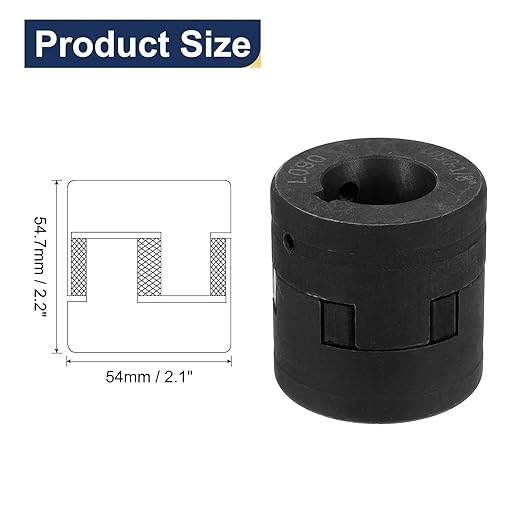 uxcell 3/8" to 1-1/8" L090 Flexible 3-Piece L-Jaw Coupling Coupler Set & Buna-N NBR Rubber Spider for Log Splitter Hybrid Equipment
