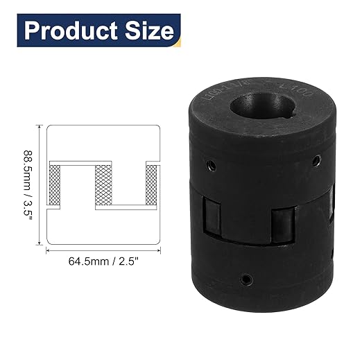 uxcell 7/8" to 1-1/8" L100 Flexible 3-Piece L-Jaw Coupling Coupler Set & Buna-N NBR Rubber Spider for Log Splitter Hybrid Equipment