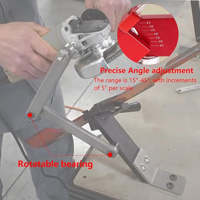 Lawn Mower Blade Sharpener Sharpener Model 5005 15°-45° Adjustable for Straight and Standard Lawn Mower Blades with Blade Balancer Red