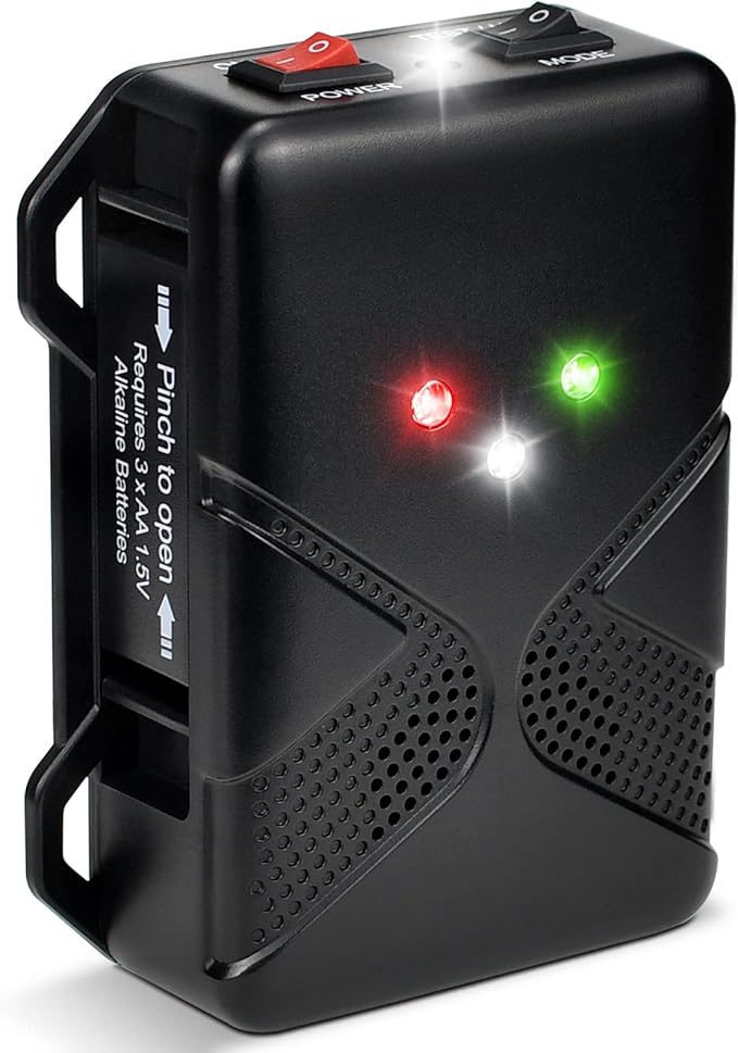 Rodent Repellent for Cars Battery Operated Ultrasonic Mice and Rat Deterrent with LED Flashlights, Wireless Under Hood Animal Repeller Pest Control Device for RV, Truck, and Vehicle Engine Protection